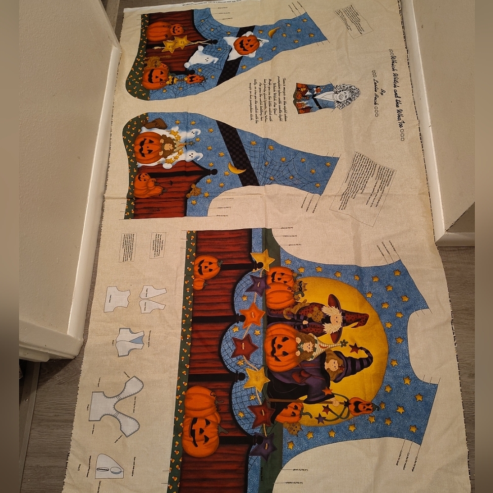 Vintage Cranston Halloween Vest Fabric Panels